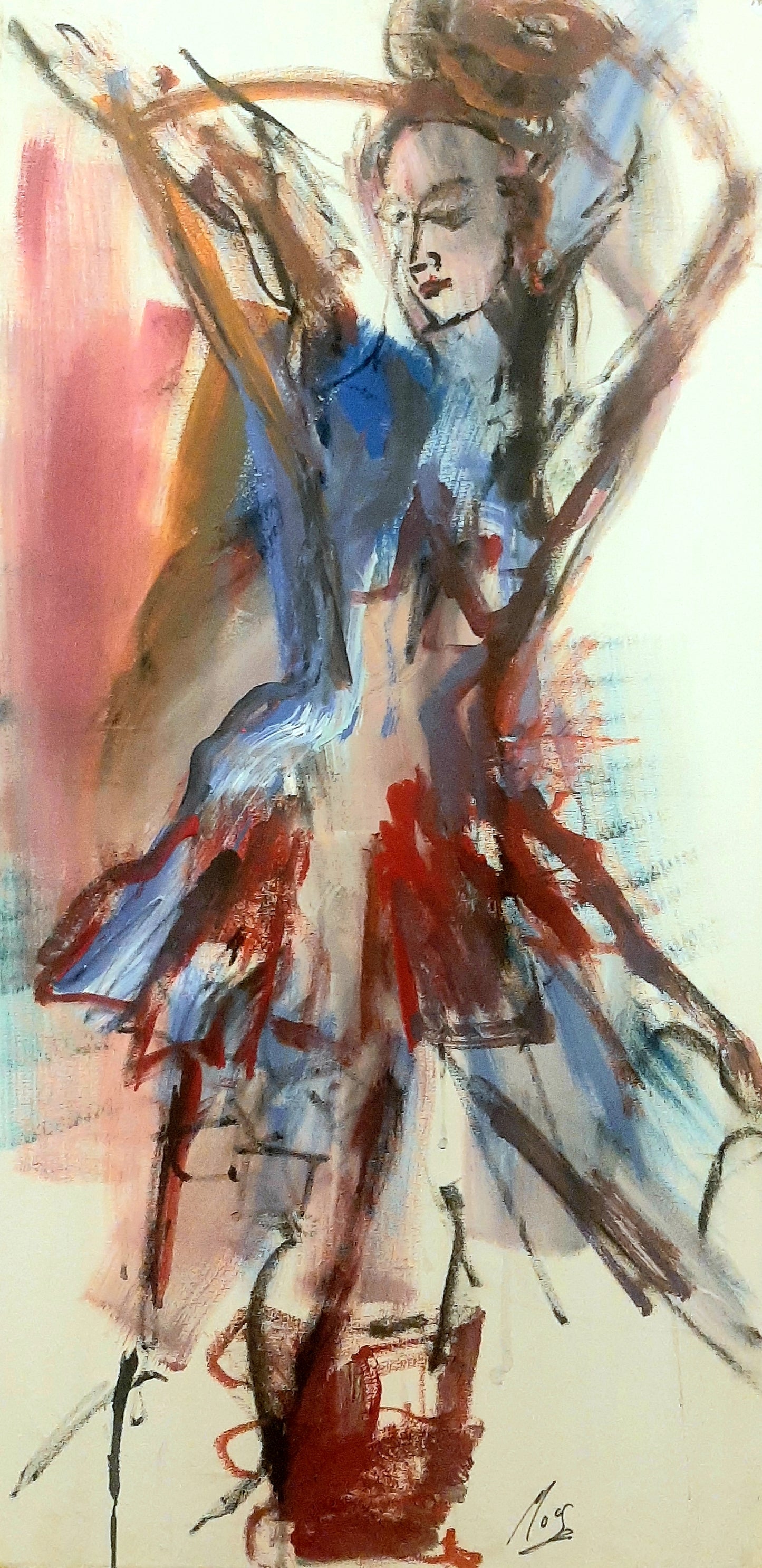 Lebensfreude 40x120 Original Acryl auf Leinwand