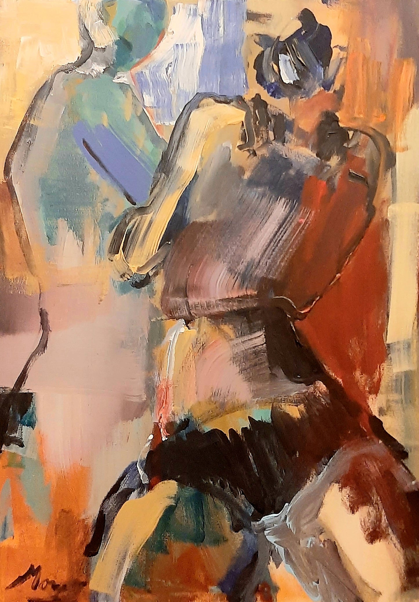 Wertschätzende Beziehung Original 50x70 cm Acryl auf Leinwand Verkauft