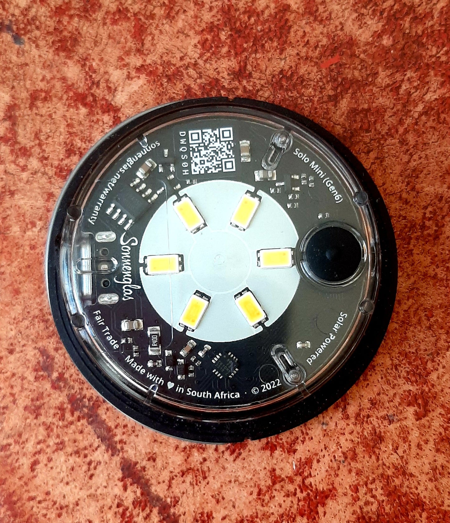 Tischlampe auch mit Solarmodul Leinwanddruck auf Glas mit LED Birne warmweiß oder auch als Solarlampe