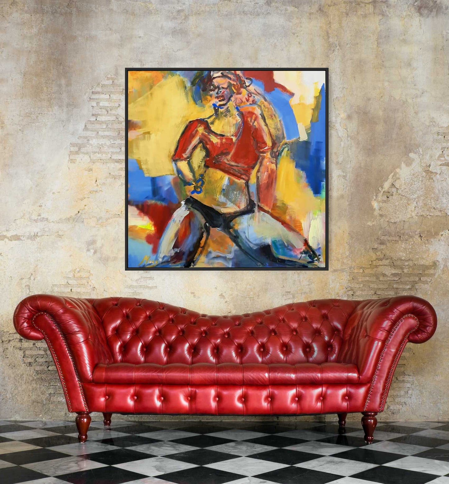 Selbstbewusst - 100x100 cm Acryl auf Leinwand, Original von Isabella Moog Verkauft