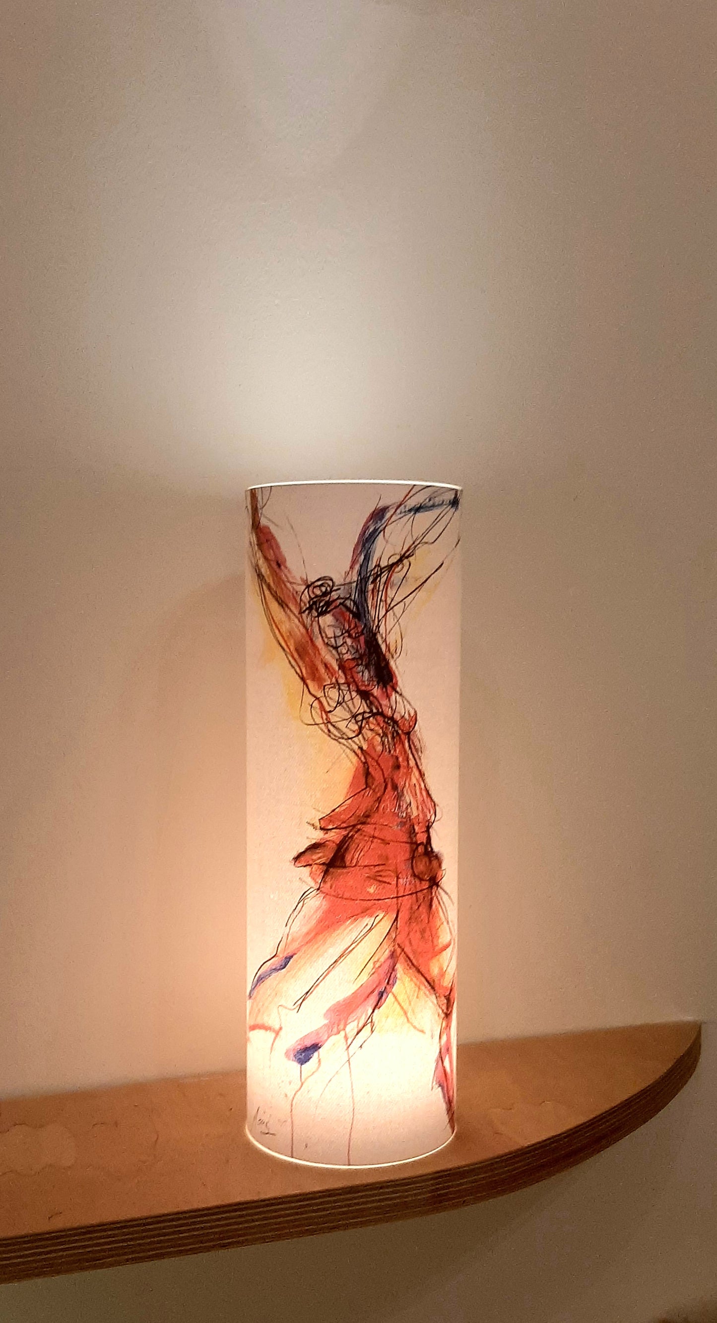 Tischlampe als Solarlampe Tanz Leinwanddruck auf Glas mit hochwertigem Solarmodul 10x30cm