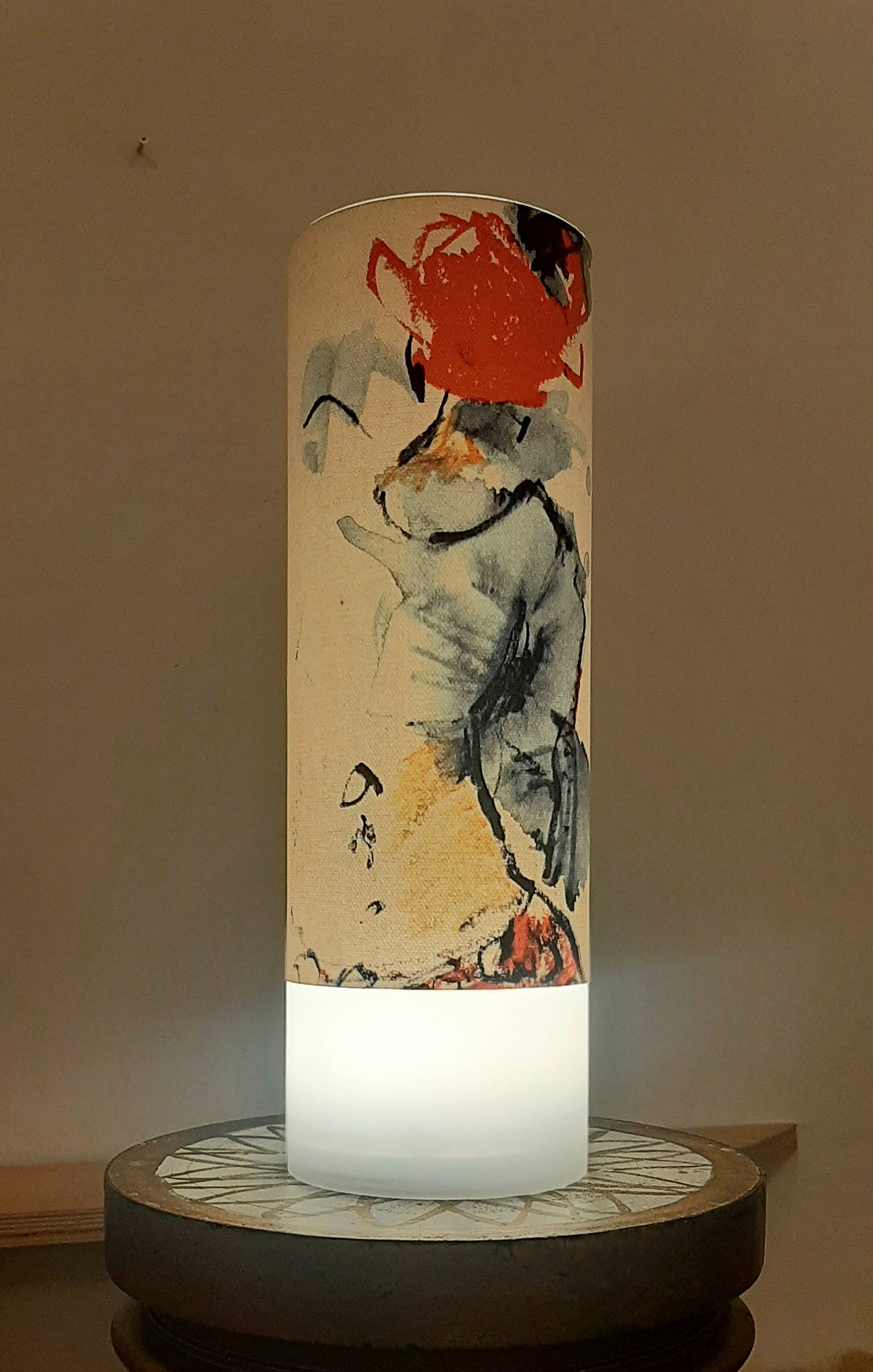 Tischlampe auch mit Solarmodul/ Handsigniertes Unikat "Einfach Sein" auch als Solarlampe