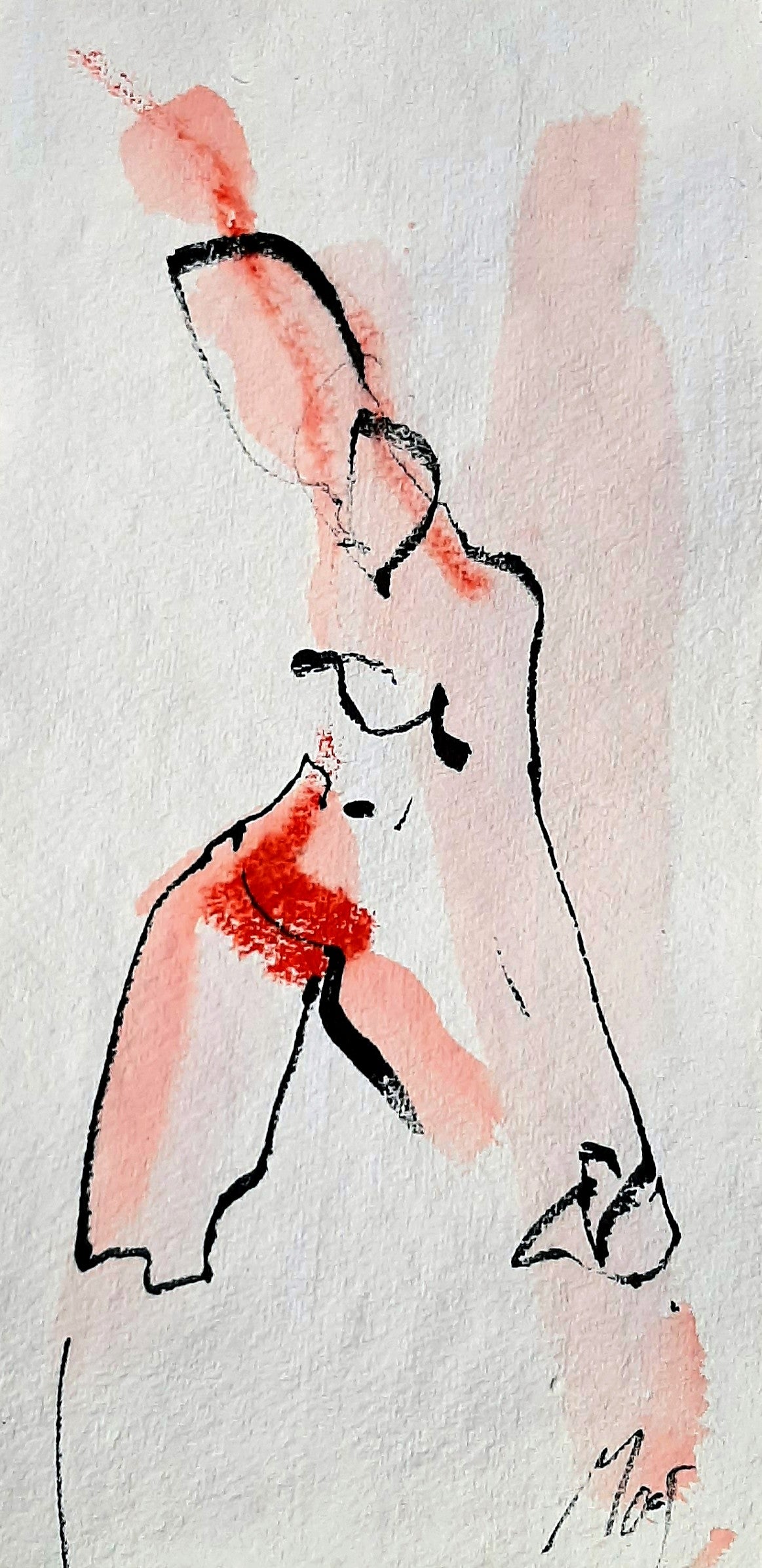 Die Kraft der Linie Original auf handgeschöpftem Büttenpapier 20 x 35 cm