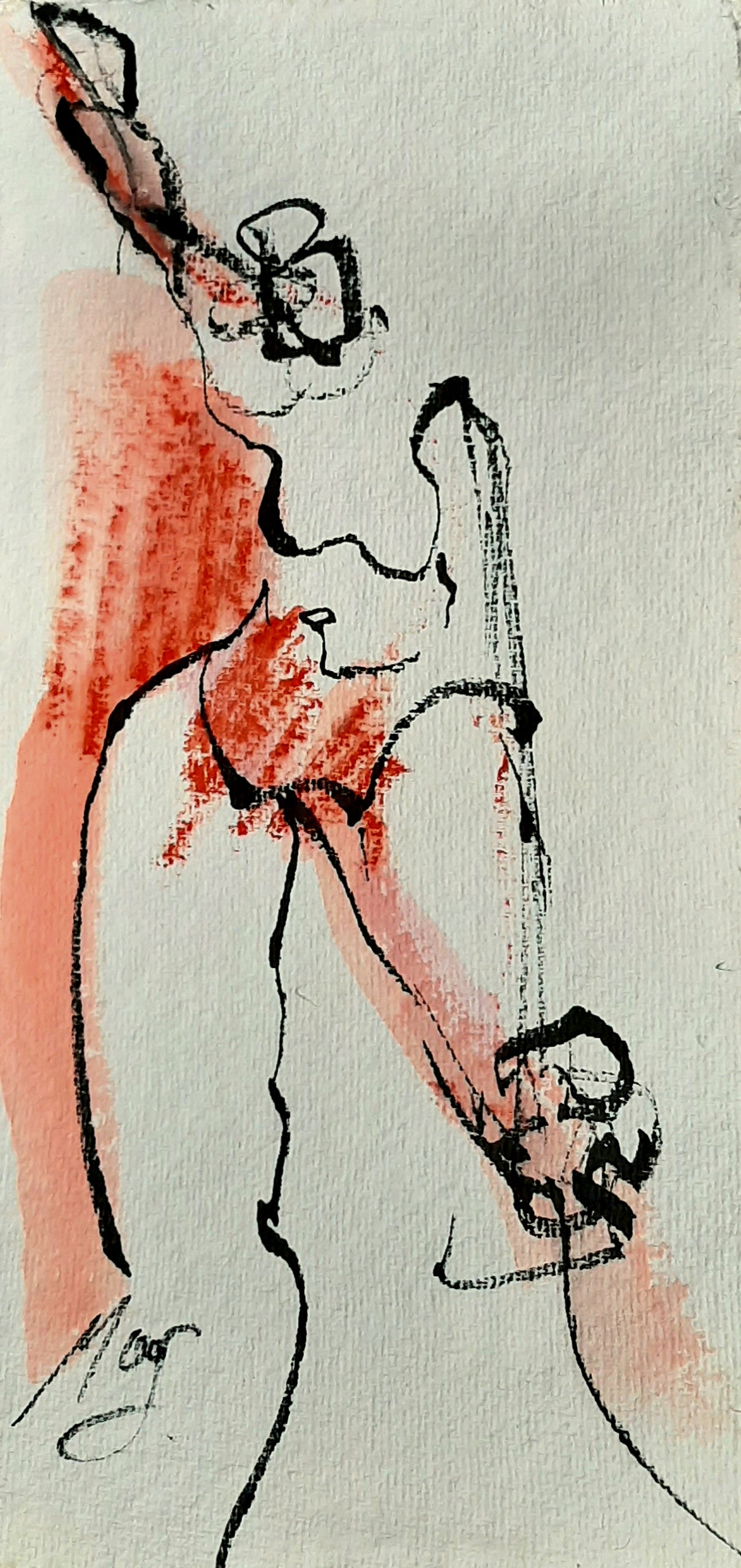 Die Kraft der Linie Original auf handgeschöpftem Büttenpapier 20 x 35 cm
