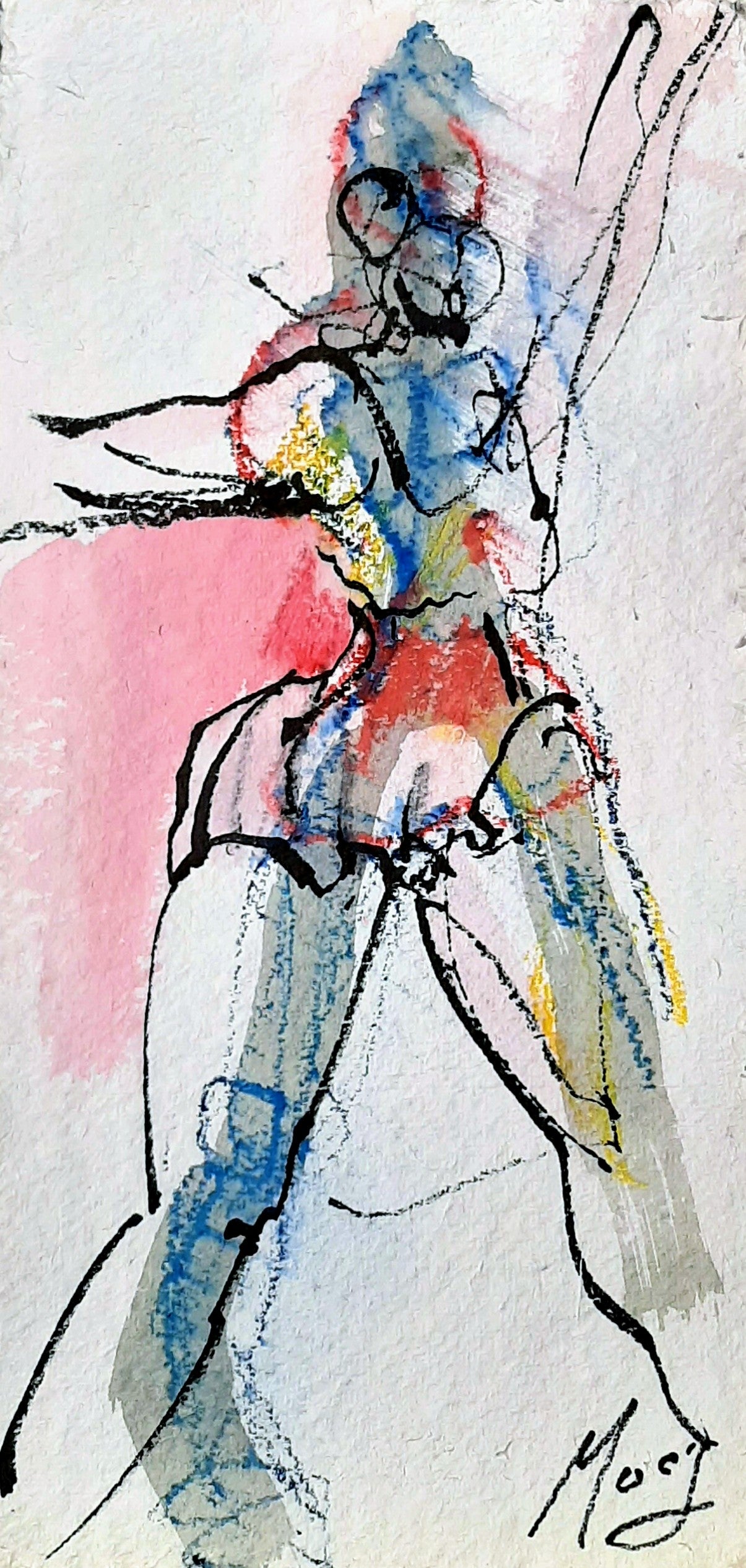 Die Kraft der Linie Original auf handgeschöpftem Büttenpapier 20 x 35 cm