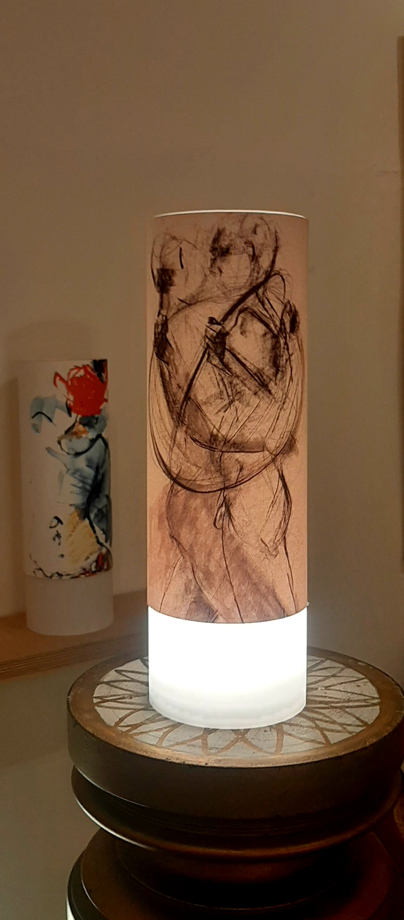Tischlampe ,Unikat, handsigniertes Einzelstück "Liebespaar im Tango"